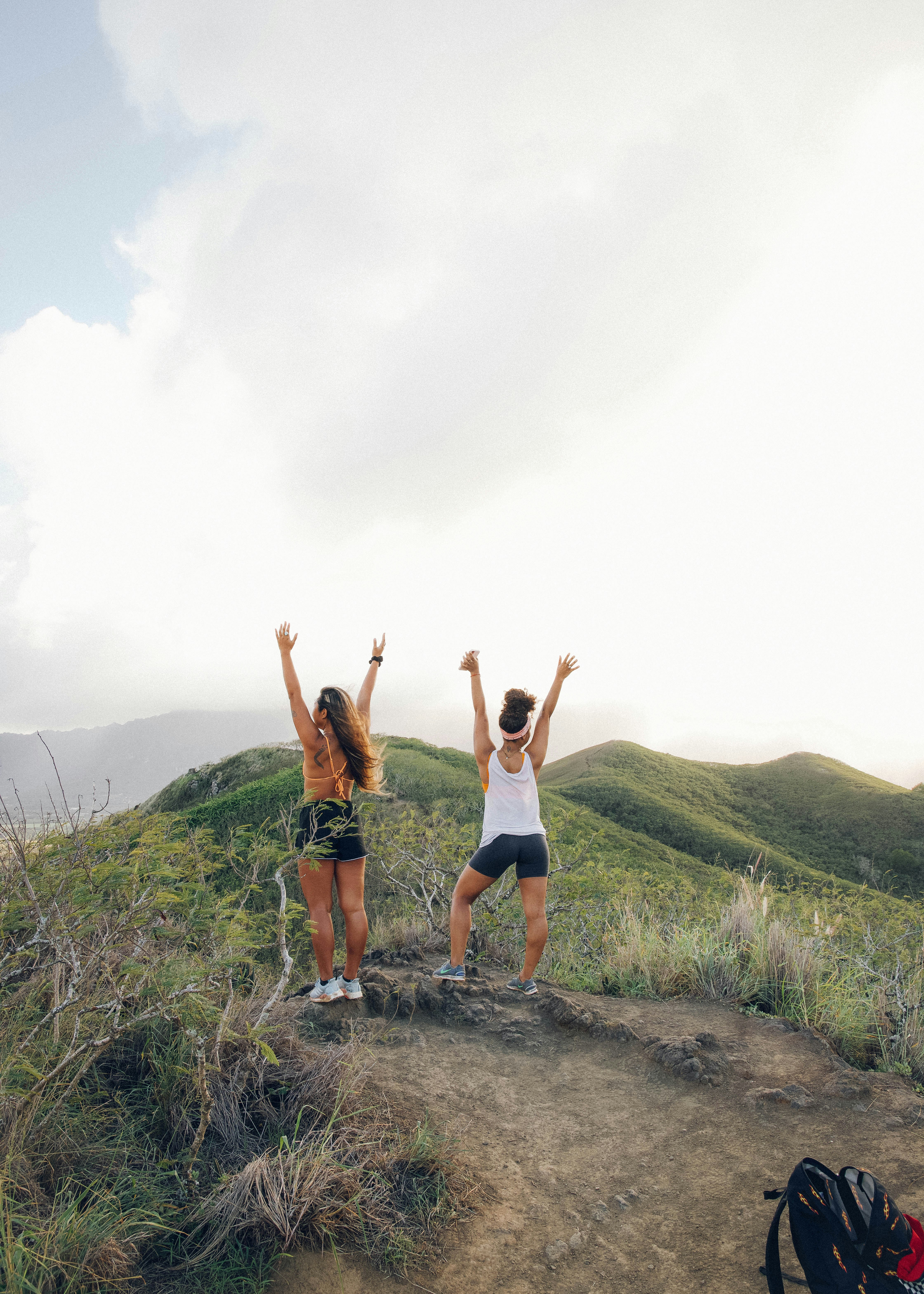 Celebrating hikers